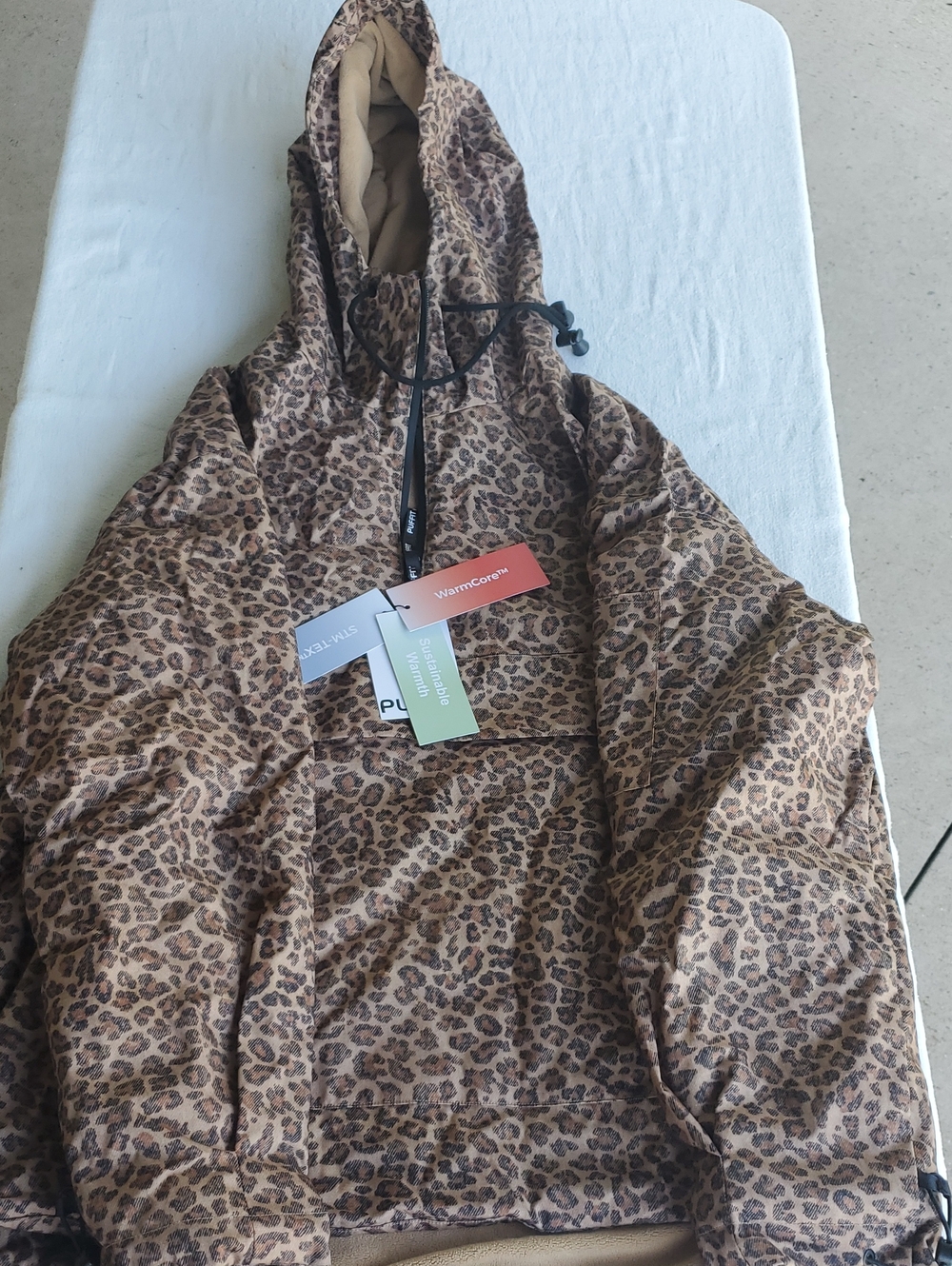 Leopard Print Hooded Puffit Jacket